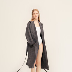Lapuan Kankurit TERVA bathrobe black-linen