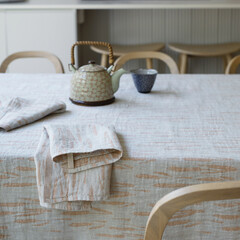 Lapuan Kankurit OSMANKÄÄMI towel and tablecloth-blanket grey-cinnamon